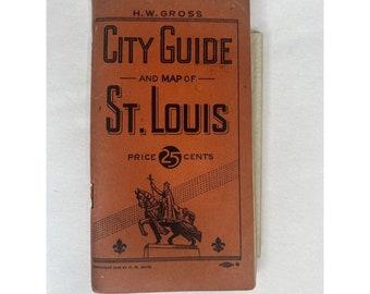 1946 St. Louis, Missouri MO City Guide with Map by Herman E. Gross Booklet