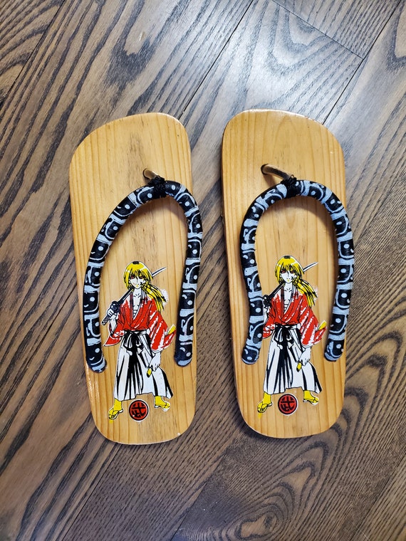 VTG Pair Japanese Wooden Clogs, GETA Sandals, Gei… - image 1