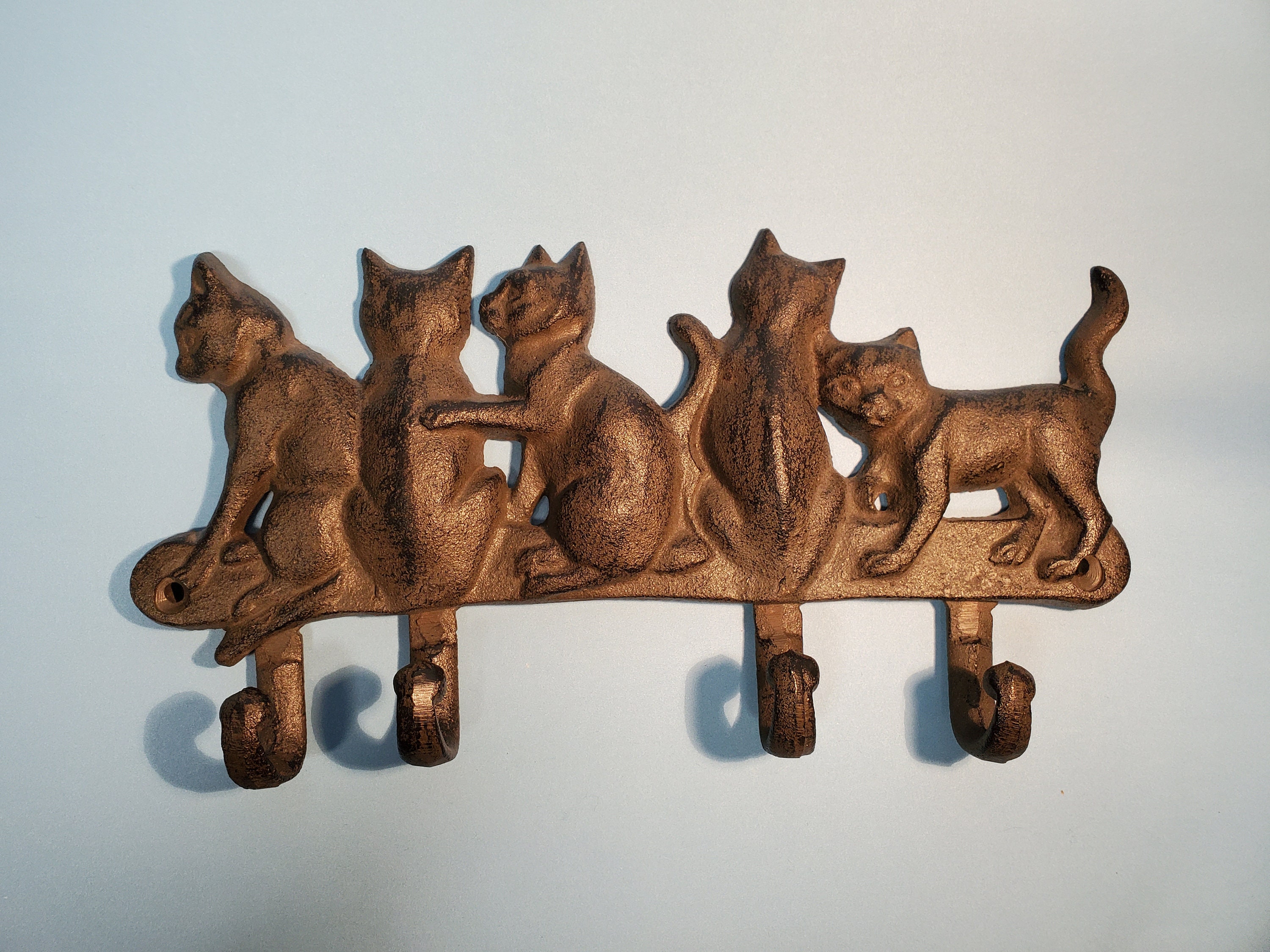 Vintage Cat Cast Iron Tail Hook Wall Hanger