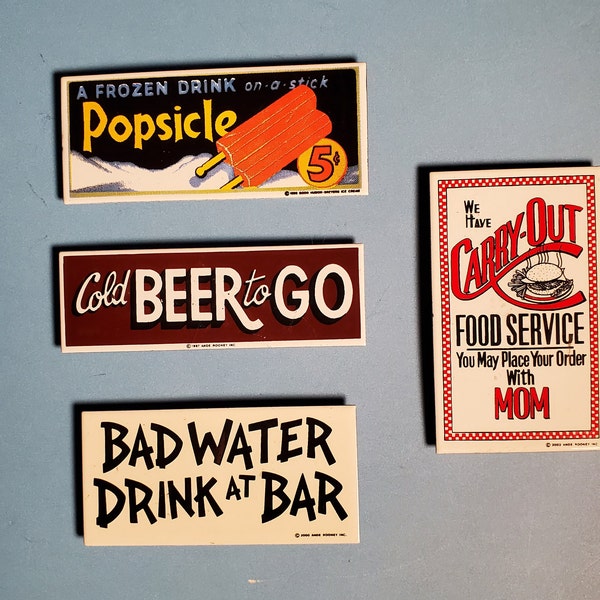 ANDE ROONEY Advertisement Magnets 'Popsicles' 'Cold Beer to Go' and more Porcelain On Steel/ Neodymium Magnets Great Stocking Stuffers
