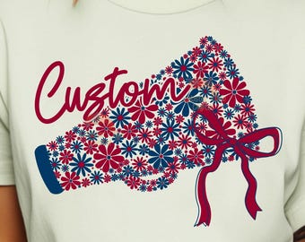 CUSTOM Floral Cheer Png, Custom Team Name PNG, Personalized School Spirit png, School Football Team, Custom sports png, Cheer Coquette Png