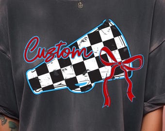CUSTOM checkered Cheer Png, Custom Team Name PNG, Personalized School Spirit png, checkered Football Team, Custom sports png, Cheer Png