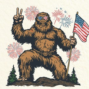 Bigfoot Png 4 juillet, Drapeau patriotique des États-Unis Png, 4 juillet Png, Fête de l'indépendance png, Amérique png, Bigfoot américain pour la conception de t-shirts