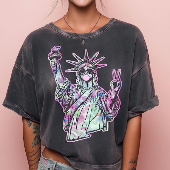 Iridescent Statue of Liberty Png, 4th of July Png, USA Png, America 4th July Png Design, popular 4th  of july png, America Png, American Png