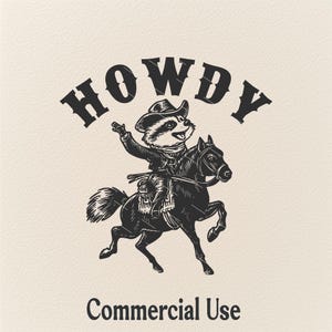Funny raton laveur cowboy Svg, Svg Howdy Raccoon, raton laveur Png, Yeehaw Png, Funny raton laveur Png, Cowboy Clip Art, conception de chemise Western