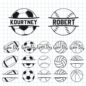 15x Sports Svg Cut File, sports svg, Sports Ball Silhouettes, Sports sublimation, Sports Cliparti Digital Download