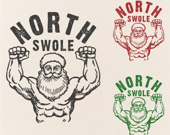 Santa Claus North Swole Svg Png,  Merry Fitmas Svg, Muscle Santa Pump Svg, North Swole Svg, Christmas Workout Shirt Svg, Trendy Svg designs