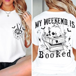 Mi fin de semana está reservado SVG PNG, Halloween Libro Murciélagos Spooky Svg, Lector de libros png, libro de hechizos Svg, temporada espeluznante Svg, brujería png, Halloween