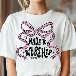 Kokettbogen zur Anbetung PNG, Christian Sublimationsdesign, Bibel Vers Shirt Christian Coquette PNG, Psalm 95: 1 PNG, Sublimation