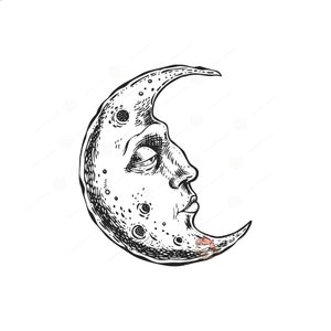 Moon Svg, Moon face Svg, Mystical Moon Svg, moon png, moon Svg Cut File, Instant Download, Files For Cricut, moon phase, face moon
