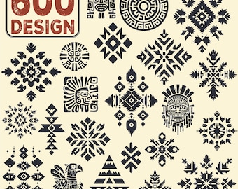 600 Aztec Svg Bundle, Southwestern Elements Svg, Tribal Pattern Svg, Aztec Pattern Svg, Aztec Elements Svg, Western Svg, Tribal Cut File