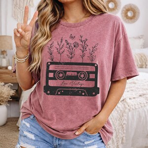 Wildflower Cassette Tape PNG, Retro Music Sublimation (Digital Download) image 2