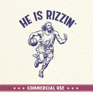Él es Rizzin SVG PNG, Jesús divertido Svg, él ha resucitado, Pascua cristiana, regalo de Pascua, Jesús baloncesto Svg, Jesús Clip Art, Pascua Svg, Rizzen