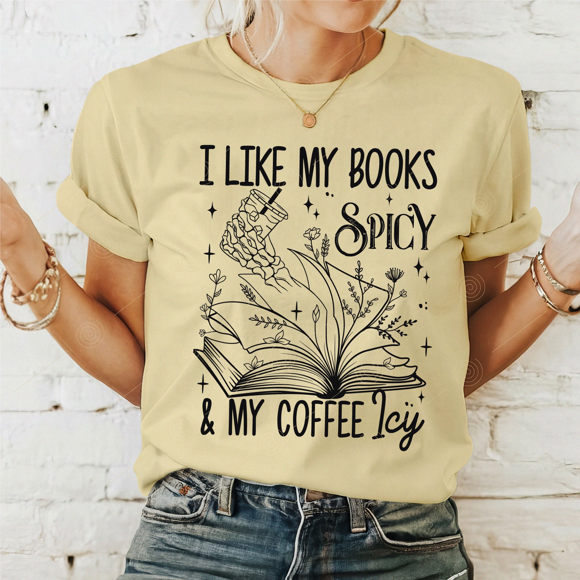 I Like My Books Spicy and My Coffee Icy Svg Png, Book Lover Svg ...