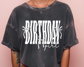 Birthday Girl Shirt SVG PNG, Birthday Girl Shirt Png Preppy Coquette Bow Birthday Shirt svg png Birthday svg Cut File for Cricut Sublimation