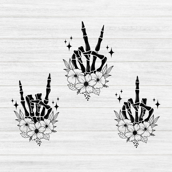 Skeleton Hands Svg Png Dxf Pdf, Skull Hands Svg, skeleton rock hand, Skeleton Peace Svg, middle finger skeleton hand Svg, Skeleton Svg png