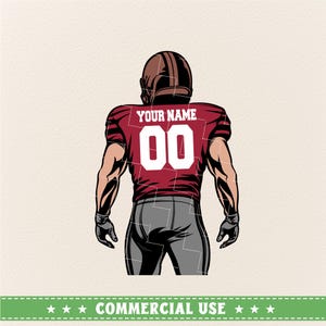 パーソナライズされたサッカー SVG PNG、アメリカン プレーヤー SVG、カスタム名と番号 SVG、サッカー プレーヤー PNG | ユニークなプレーヤー SVG、サッカー テンプレート