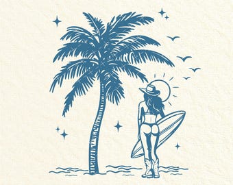 Cowgirl Summer Svg Png, Surf Cowgirl Svg, Coastal Cowgirl Beach png, Girly Western png, Summer png, Cowgirl Svg, Modny letni projekt koszuli
