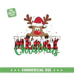 Renna di Natale Png, PNG di Natale, Renna carina Png, Renna amorosa Png, Luci di Natale, Rudolph, Maglietta di Natale, Design a sublimazione