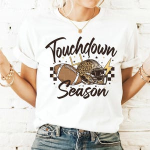 Touchdown Saison PNG Football Sublimation, Football Png, Leopardenfell, lustige Football Mom Png, Spieltag Touch Down Football Sublimation Png