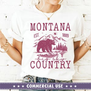 Montana Grizzly Bear SVG PNG, Montana Big Sky Country Svg, Montana