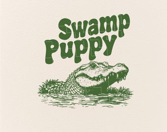 Swamp Puppy SVG, Alligator svg, Louisiana Clipart, Louisiana Swamp Alligator Svg Design,Alligator Svg, Trendy Svg design, Svg for shirt