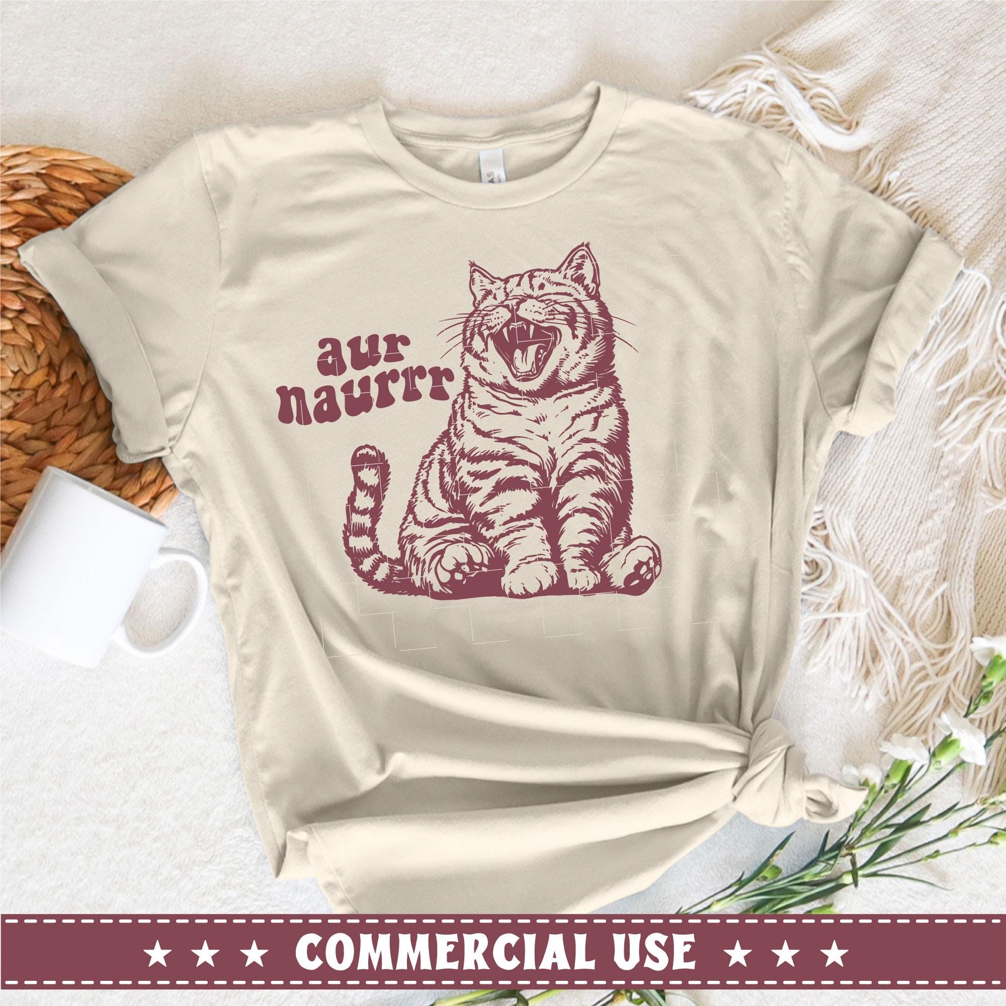 Naur Hand Aur Naur Cat Funny, Aur Naur Oh No Surprised Cat Kitten Hand Drawn ...