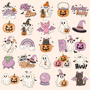 25 Halloween Sublimation Designs, Cute Halloween Bundle, Pink Halloween png, Trendy Halloween png, Ghost Cute png, Spooky Sublimation Bundle