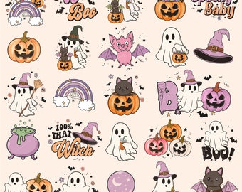 25 Halloween Sublimation Designs, Cute Halloween Bundle, Pink Halloween png, Trendy Halloween png, Ghost Cute png, Spooky Sublimation Bundle