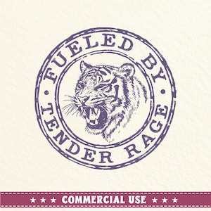 Impulsado por una rabia tierna Svg Png, Tigre retro Svg, Diseño de tigre retro, Diseño de sublimación de camiseta de tigre de moda PNG, Tigre, Diseño de sublimación