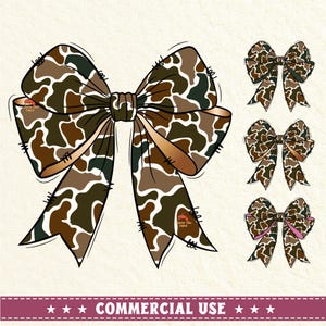 Camo Coquette Bow png, doodle Bow png, Camo Bow Sublimation, Duck Hunting png, Coquette png, Girly png, Camouflage Bow png, Digital Download
