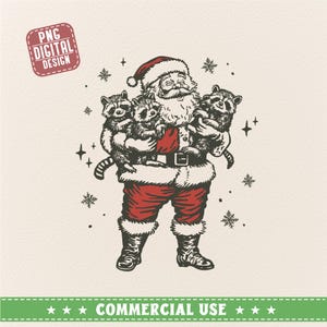 Père Noël et ratons laveurs png, Noël raton laveur png, saison de Noël png, Noël sauvage fille png, sauvage fille png, drôle de Noël png
