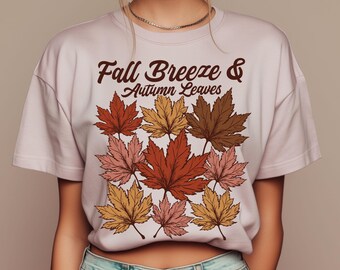 Fall Breeze and Autumn Leaves png sublimation, Autumn png, Fall png, Halloween Fall Shirt png files,  Fall Shirt Png