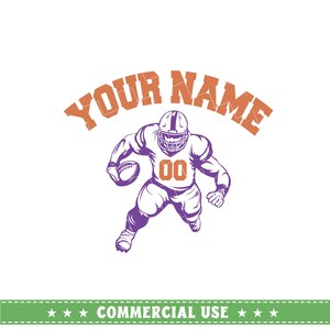 Jogador de futebol Svg, nome personalizado, Nome de futebol svg, Camisa de futebol, Temporada de futebol Svg, Jogador de futebol personalizado Svg