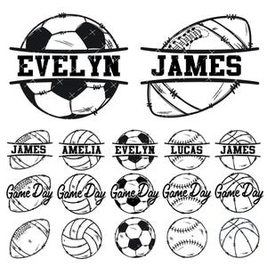 Doodle Sports balls Svg Png, baseball svg, football svg, basketball svg, soccer ball svg, volleyball svg, sports balls Svg, svg sports balls