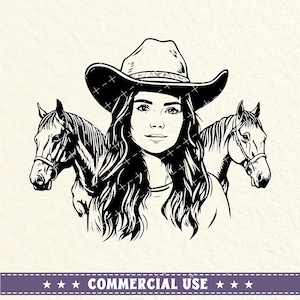 Cowgirl svg, Cowgirl mit Pferdesvg, Pferdesvg, nur ein Mädchen, das Pferdesvg liebt, junge Frau und Pferdesilhouette, Mädchen liebt Pferdesvg