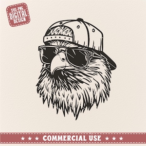 Chapéu de caminhoneiro de mullet de águia americana SVG PNG, Águia Svg Clipart, óculos de sol de águia svg, águia svg, Vintage águia Svg Png, águia svg, uso comercial