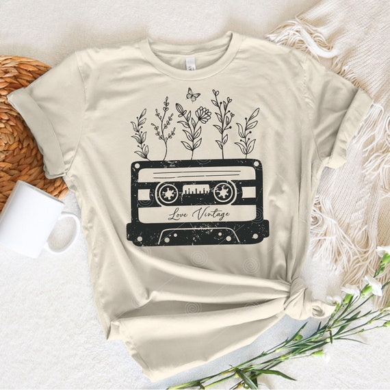 Love Vintage PNG, Wildflower cassette tape png, Retro cassette tape png, Vintage Soul PNG, Music Sublimation, Trendy shirt design