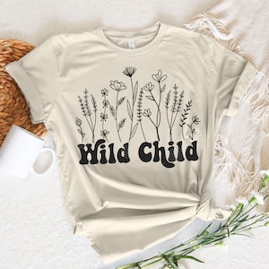 Wild Child Svg Png Dxf, Wildflower Svg, Camisa de criança Svg, Criança Svg, Camisa de menina de criança Svg, Camisa de flores silvestres, Flor Chile svg