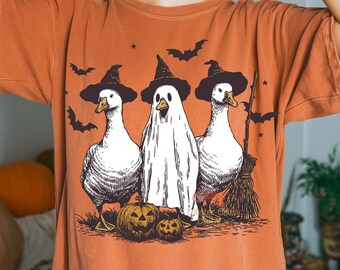 Boo Ghost Goose png, Halloween Goose png, Halloweenshirt, herfstpng, Ghost Goose, Halloween-sublimatieontwerp, Pumpkin Goose-shirt png