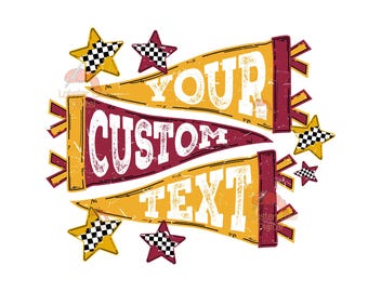 Custom Mascot Team Pennant Flag Png (Digital Download)