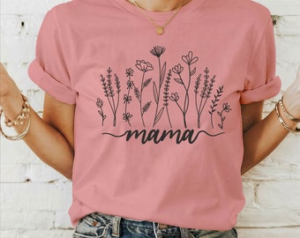 Mamá Flores Silvestres Svg Png Dxf, Mamá Svg, Flores Silvestres Svg, Día de la Madre Svg, Día de las Madres, Diseño de moda Mama Svg, Sublimación PNG, Archivo cortado
