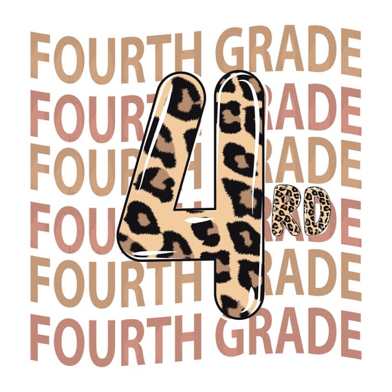 Leopard 4rd Grade Lettering for T-shirt Print. Cut File - Etsy