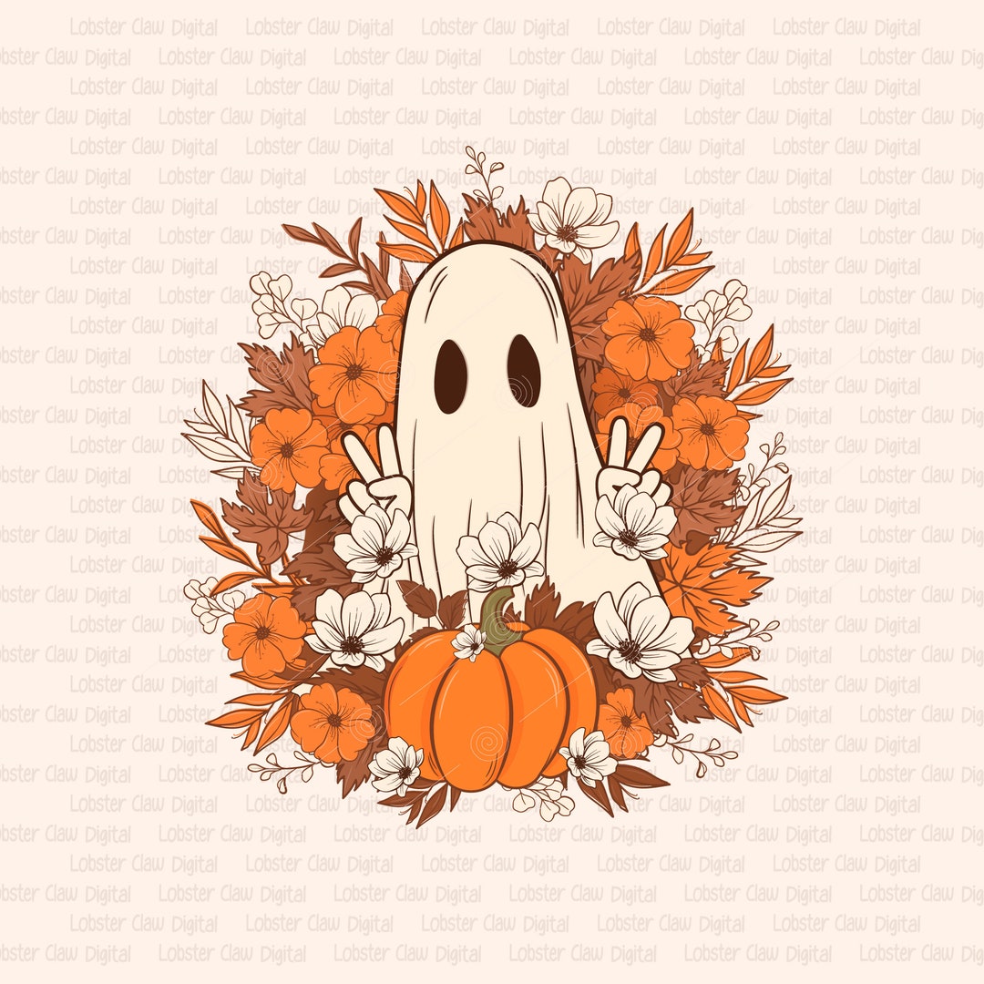 Halloween PNG, Cute Spooky Ghost Png, Autumn Sublimation Design, Fall ...