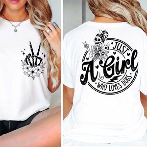 Gewoon een meisje dat van honden houdt SVG PNG, hond moeder SVG, anti Valentijnsdag SVG, hond moeder shirt SVG, hond mama SVG, liefde hond SVG, voor- en achterkant SVG
