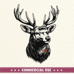 Deer Head Svg Png, Whitetail Deer SVG, Big Buck Digital Download, Deer Hunting, Hunting SVG, Buck SVG, Deer Season, Hunting svg Design