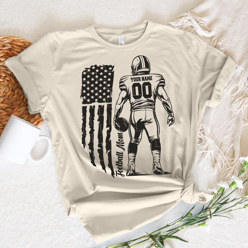 Custom Football Player Svg Png, Football Mom Svg, Personalized Name ...
