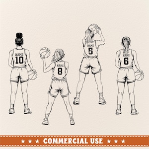 Paquete de Svg y Png con nombre de baloncesto, Svg de chica de baloncesto, Svg de baloncesto, Clipart para Cricut, Svg de mamá de baloncesto senior, Svg de equipo de baloncesto
