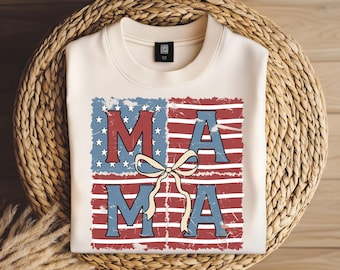Coquette bow American Mama Png, 4th of July Png, America Coquette png, Mama Png, 4th of July Mama Png, USA Flag Png, Mama Sublimation