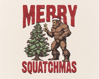 Merry Squatchmas Png, Funny Bigfoot Christmas Png, Sasquatch Christmas Squad, Christmas Crew Png, Bigfoot Christmas Tree png, Santa Bigfoot